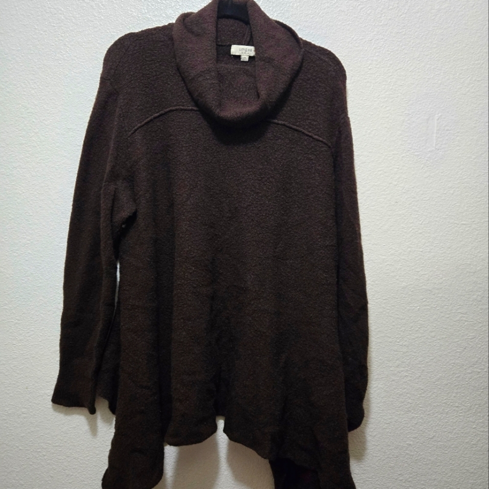 Brown Cowl Neck Sweater